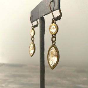 Crystal / Antique Gold earrings